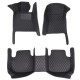 Black and Black Stitching Luxury Leather Diamond Car Mats Factory