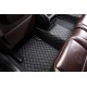 Black and Black Stitching Luxury Leather Diamond Car Mats Factory