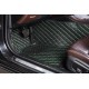 Black and Green Stitching Luxury Leather Diamond Car Mats Factory