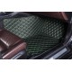 Black and Green Stitching Luxury Leather Diamond Car Mats Factory