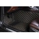 Black and Yellow Stitching Luxury Leather Diamond Car Mats Factory