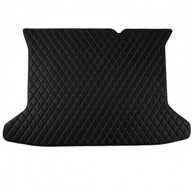 Black and Black Stitching Luxury Leather Diamond Trunk Base Mats