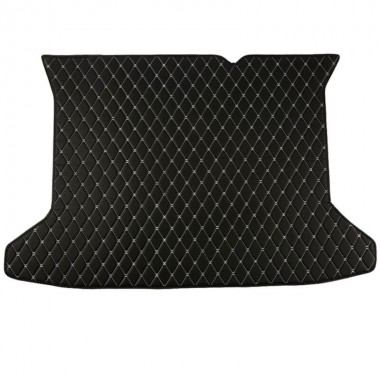 Black and White Stitching Luxury Leather Diamond Trunk Base Mats