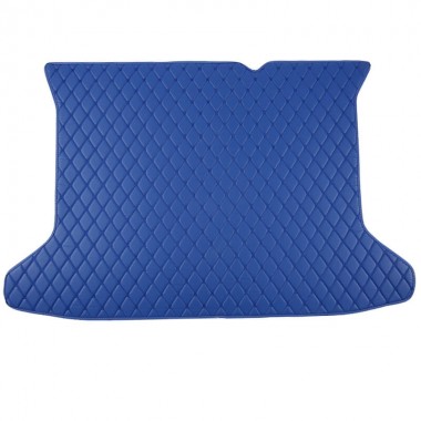 Blue Luxury Leather Diamond Trunk Base Mats