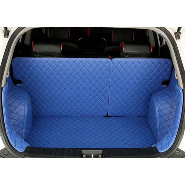 Blue Full Cover Luxury Leather Diamond Trunk Car Mats Factory