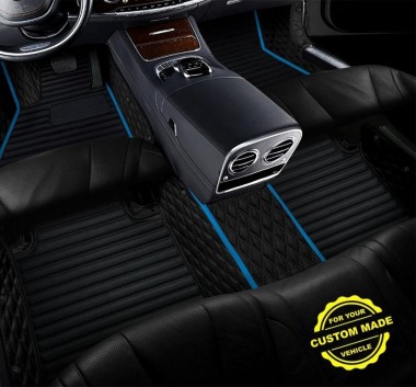 Light Blue Hybrid Line Series Premium Car Mats