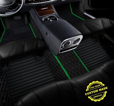 Lime Green Hybrid Line Series Premium Car Mats