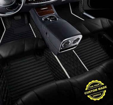 White Hybrid Line Series Premium Car Mats