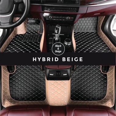 Black and Beige Hybrid Mode Premium Diamond Car Mats