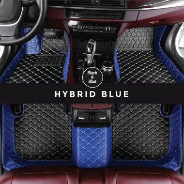 Black and Blue Hybrid Mode Premium Diamond Car Mats