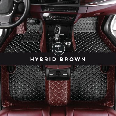 Black and Brown Hybrid Mode Premium Diamond Car Mats