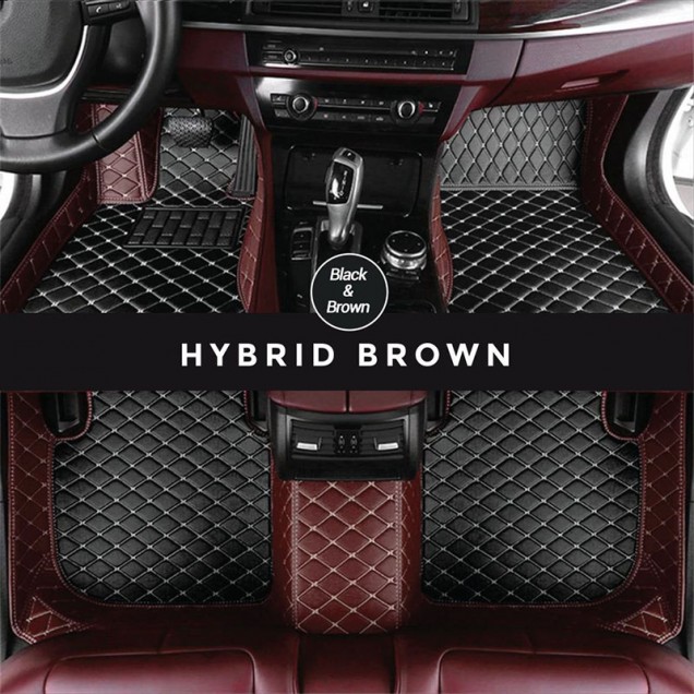 Black and Brown Hybrid Mode Premium Diamond Car Mats Factory