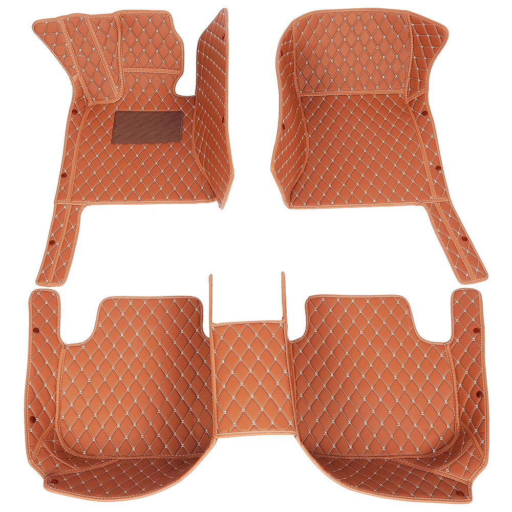 Brown Luxury Leather Diamond Car Mats for Lexus RX