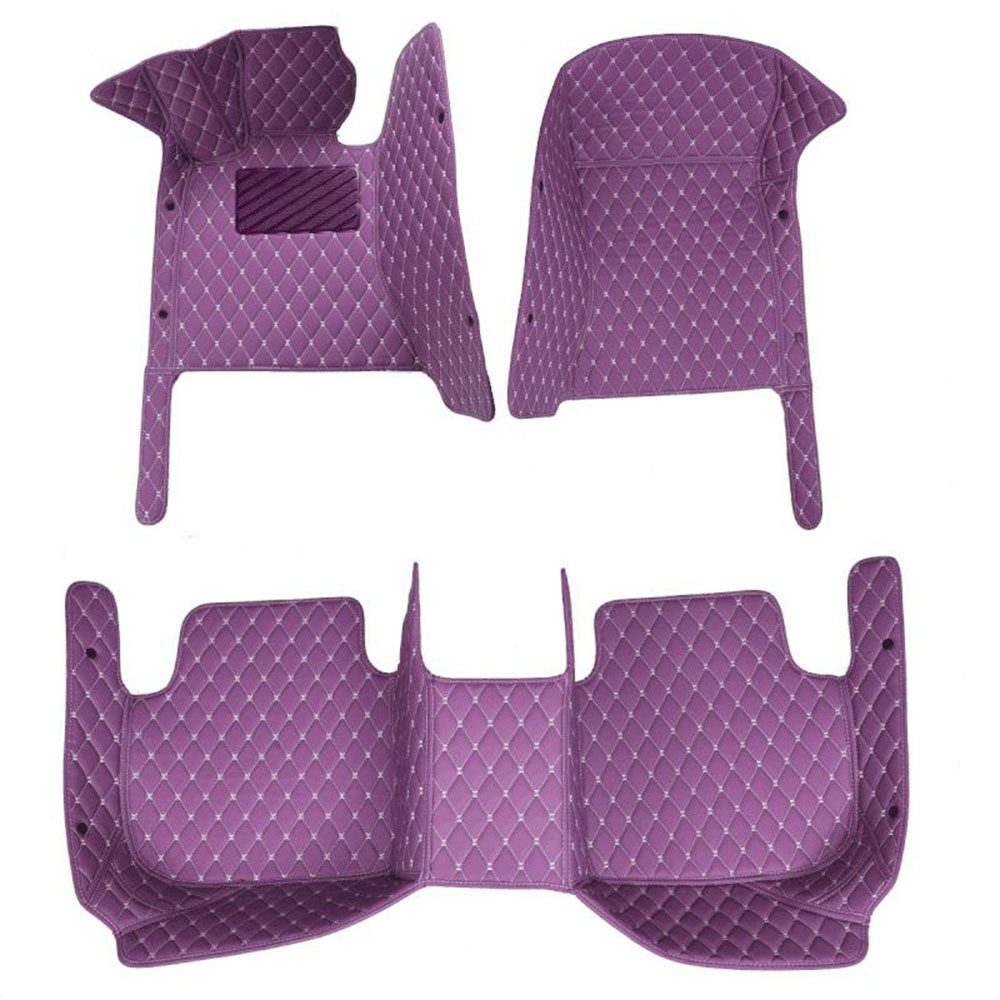 Purple Luxury Leather Diamond Car Mats for Skoda Karoq