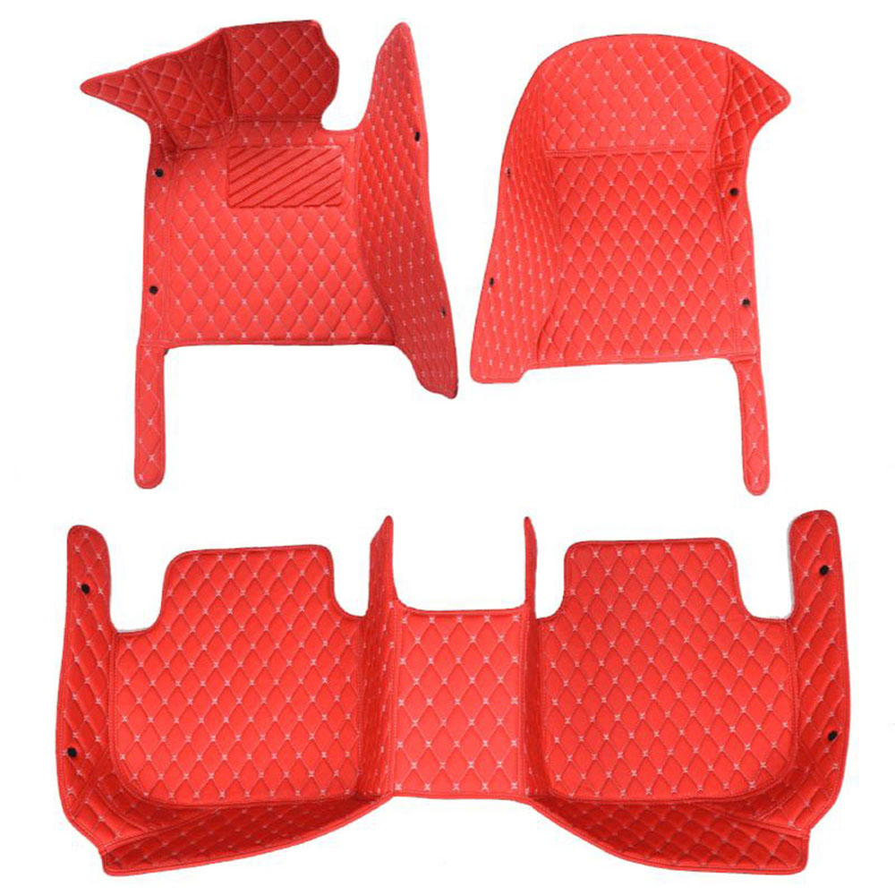 Red Luxury Leather Diamond Car Mats for Infiniti QX56