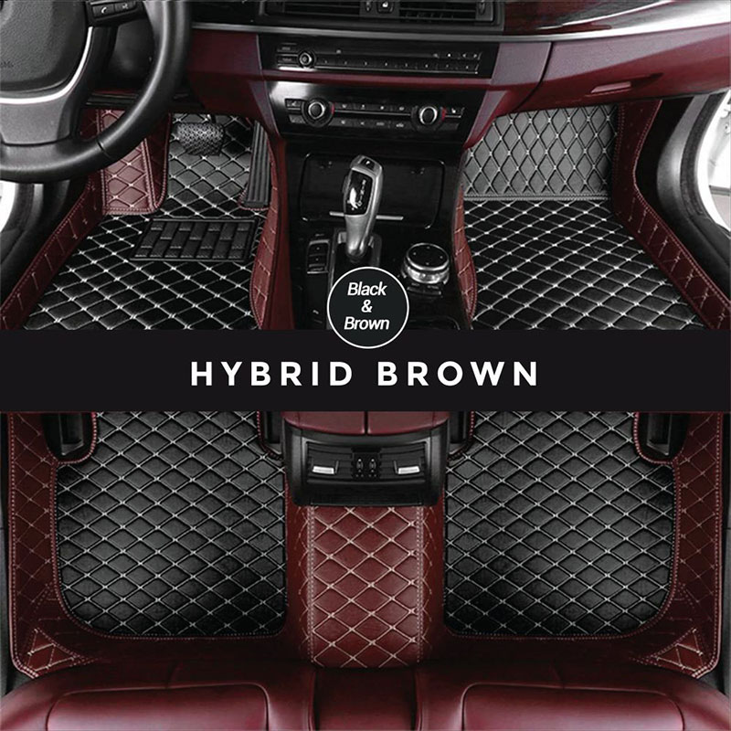 Black and Brown Hybrid Mode Premium Diamond Car Mats for Infiniti Q70